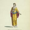 Habit of a Moorish woman in 1695. Femme de Moroc dans sa maison.