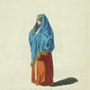 Summer habit of a Russian woman with her cloak on in 1765. Femme Russe avec sa coësse.