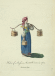 Habit of a Russian market woman in 1764. Matchande Russe.