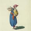 Habit of a Russian market woman in 1768. Marchande Russe.