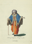Habit of a Russian midwife in 1764. Sage femme Russe.