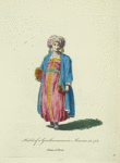 Habit of a gentlewoman in Moscow in 1768. Femme de Moscou.