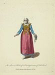 An ancient habit of a countrywoman of Friesland. Parûre ancienne d'une paysanne de Frise.
