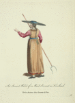 An ancient habit of a maid servant in Friesland. Parûre ancienne d'une servante de Frise.