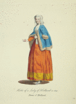 Habit of a lady in Holland in 1640. D'ame d'Holland.