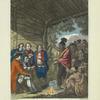 The Indians giving a talk to Colonel Bouquet in a conference at a council fire near his camp on the Banks of Muskingum in North America in October 1764