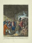 The Indians giving a talk to Colonel Bouquet in a conference at a council fire near his camp on the Banks of Muskingum in North America in October 1764