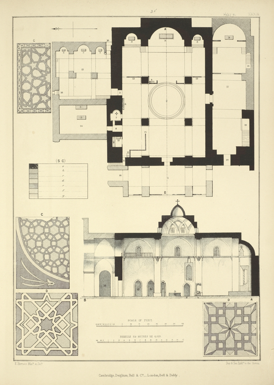 Plans and sections of the Armenian Church of S. James, and mosaics ...