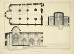 Plans and sections of the French Church of S. Ann.