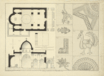 Plan and section of the Church of the Holy Cross to the west of Jerusalem, and details of the mosaics.
