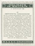 Aberystwyth, Cardiganshire.