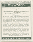 Windermere, Westmorland and Lancashire.