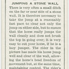 Jumping a stone wall.