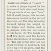 Jumping down a "lane".