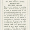 Helping horse after stumbling: correct method.