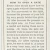 How to open a gate.