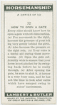How to open a gate.