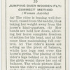 Jumping over wooden fly: correct method.