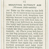Mounting without aid.