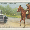 Equestrians on the highway.