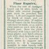 Floor repairs.