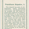 Furniture repairs. 2.