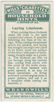 Laying linoleum.