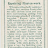 Repairing plaster work.