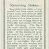 Removing stains.