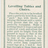 Levelling tables and chairs.