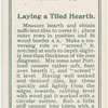Laying a tiled hearth.
