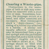 Clearing a waste pipe.