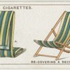 Re-covering a deck chair.