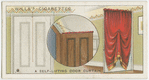 A self-lifting door curtain.