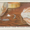 Removing stains from polished furniture.