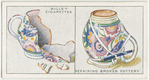 Repairing broken pottery.