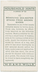 Removing sea-water staines from brown shoes.