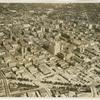 View of the business district of Denver, Colorado from a high altitude