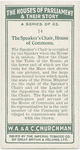 The Speaker's Chair, Houe of Commons.