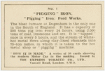 "Pigging" iron.