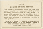 Boring engine blocks.