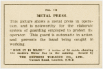 Metal press.