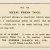 Metal press tools.