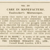 Care in manufacture.