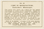 Care in manufacture.