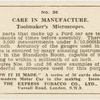 Care in manufacture.