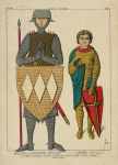 Brocard de Charpignie, chevalier--guerrier 1200-1220. (Tombe de Musée de Cluny. Chasse de St. Potentien. Musée du Louvre.) Dessins inédits.