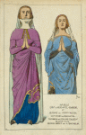 XIVe siècle. Cath[edrale] de Neuchatel-Bourgogne, et Jeanne de Montfaucon, comtesses de Neuchatel. Tombeau au de l'Église Colleg[iale] de cette ville. Dessin inédit de A. Bachelin.