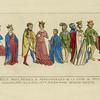 XIVe siècle. Rois, reines, et personnages de la cour de France. Miniatures de la Bibliot[hèque] Mazarine. Dessins inèdits.