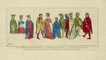XIVe siècle. Rois, reines, et personnages de la cour de France. Miniatures de la Bibliot[hèque] Mazarine. Dessins inèdits.